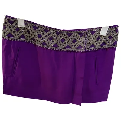 Pre-owned Isabel Marant Silk Mini Skirt In Purple