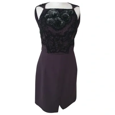 Pre-owned Matthew Williamson Wool Mini Dress In Purple