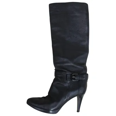 Pre-owned Sergio Rossi Leather Boots In Black