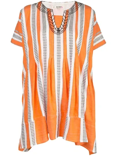 Lemlem Amira Printed Cotton-blend Gauze Mini Dress In Orange