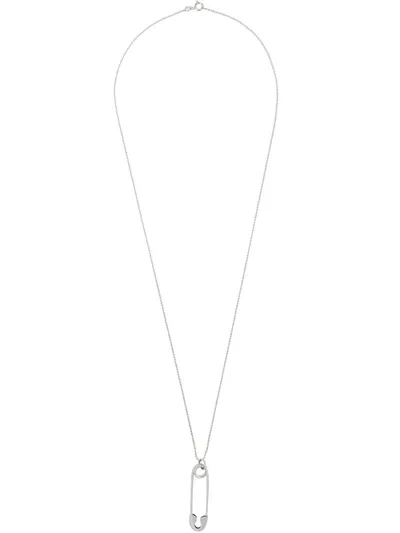 True Rocks Medium Safety Pin Pendant Necklace In Silver