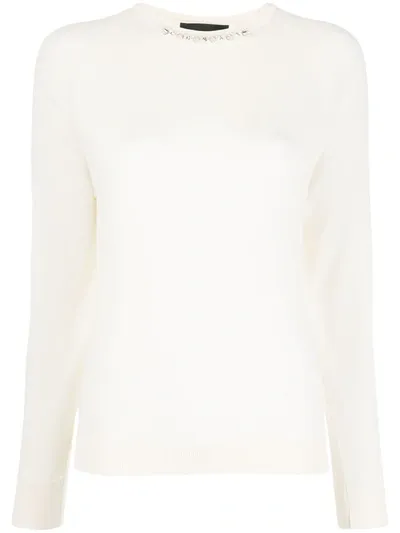 Simone Rocha Stud And Pearl Embellished Jumper In White