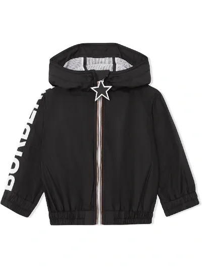 Burberry Babies' Leichte Jacke Mit Logo In Black