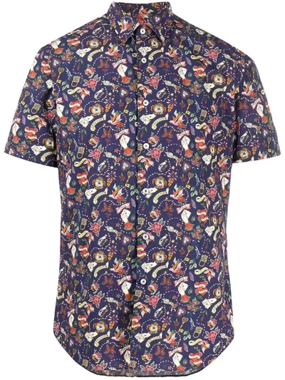 Xacus Printed Short Sleeve In Blue