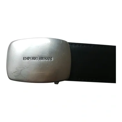 Pre-owned Emporio Armani Leather Belt In Black