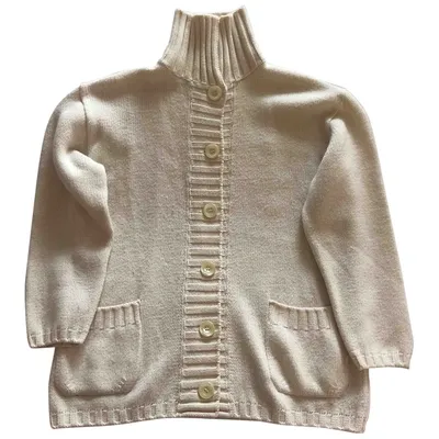 Pre-owned Max Mara Wool Cardigan In Beige