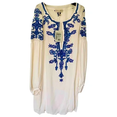 Pre-owned Emilio Pucci Silk Mini Dress In White