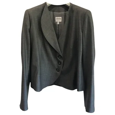 Pre-owned Armani Collezioni Wool Blazer In Grey