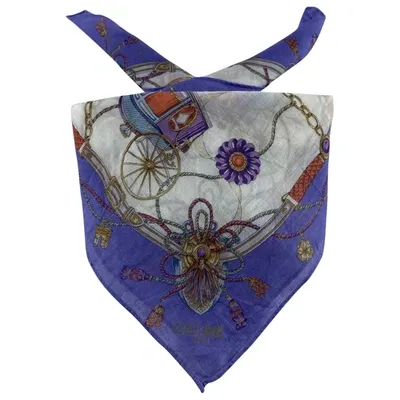 Pre-owned Celine Neckerchief In Blue