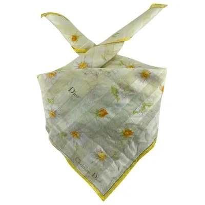 Pre-owned Dior Neckerchief In Yellow