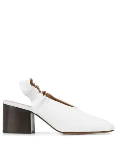 Marni Slingback Block-heel Pumps In White