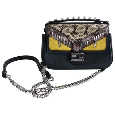 Pre-owned Fendi Baguette Leather Crossbody Bag In Multicolour