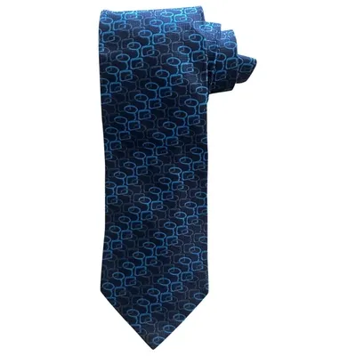 Pre-owned Gucci Silk Tie In Blue