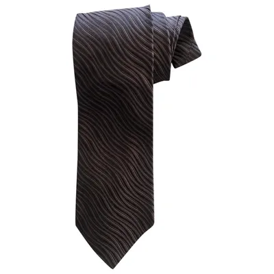 Pre-owned Gucci Silk Tie In Brown