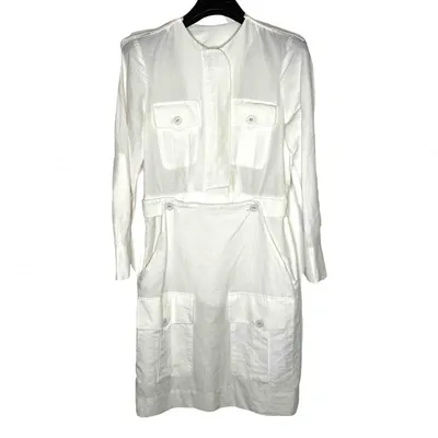 Pre-owned Stella Mccartney Linen Mid-length Dress In White