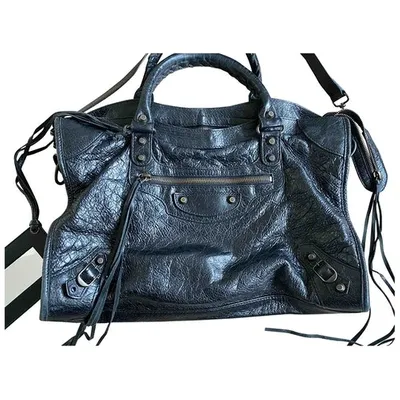 Pre-owned Balenciaga City Leather Handbag In Black