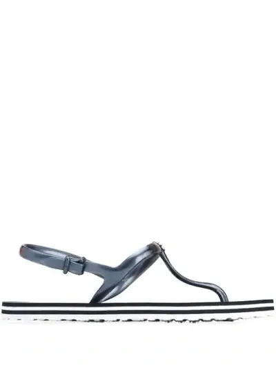 Tommy Hilfiger Thong Strap Sandals In Blue