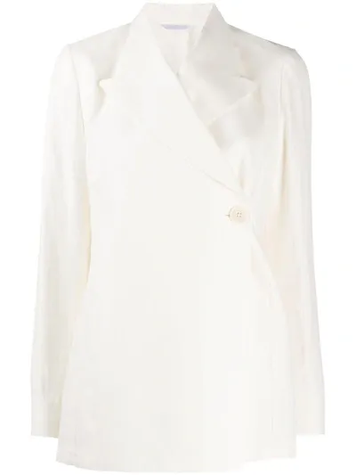 Remain White Blazer With Single Button In Neutrals