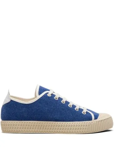 Car Shoe Logo Low-top Sneakers In Blue