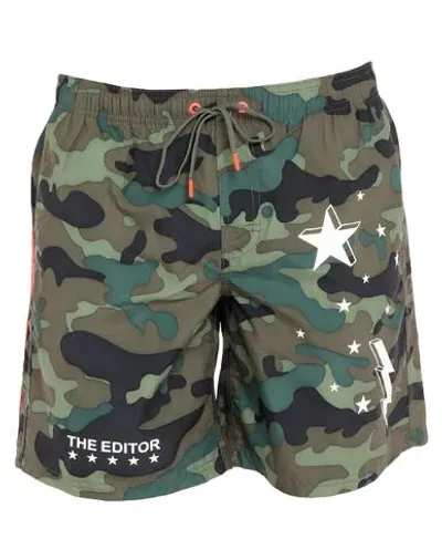 Sundek Camouflage Print Swim Shorts In Vintage Deep