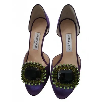 Pre-owned Jimmy Choo Cloth Heels In Purple