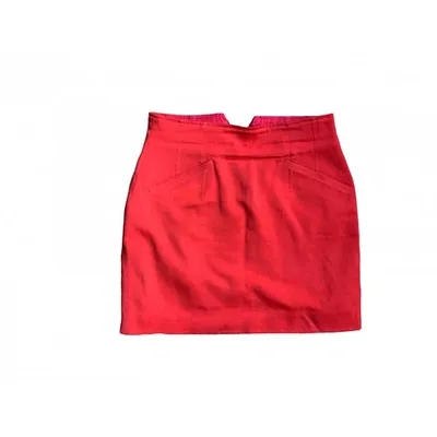 Pre-owned Kenzo Wool Mini Skirt In Red