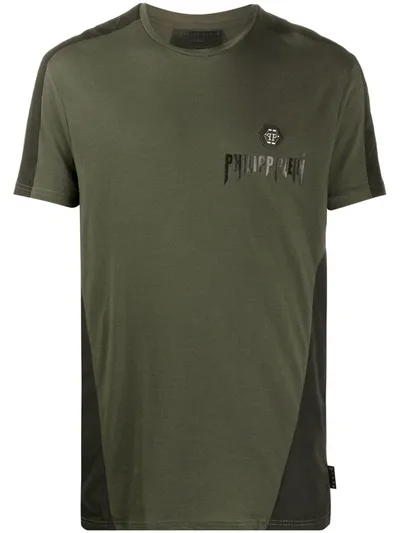 Philipp Plein Logo Patch T-shirt In Green