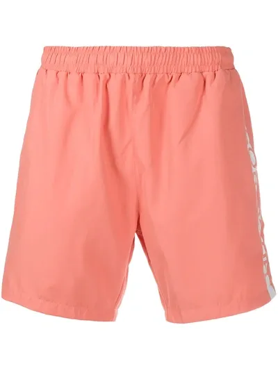 Hugo Boss Logo-print Swim Shorts In Pink