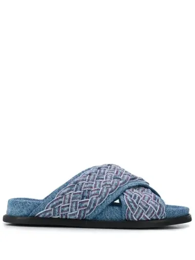 Philosophy Di Lorenzo Serafini Interwoven Denim-strap Sandals In Blue