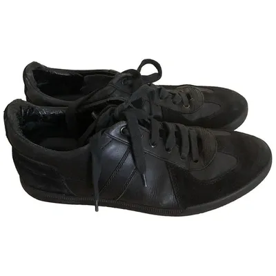 Pre-owned Dior Leather Low Trainers In Black