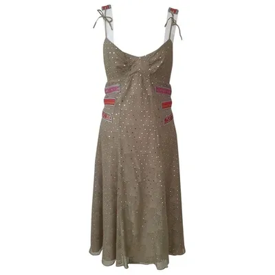 Pre-owned Matthew Williamson Mid-length Dress In Khaki