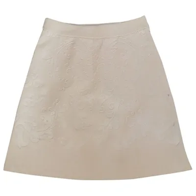 Pre-owned Stella Mccartney Wool Skirt In Ecru