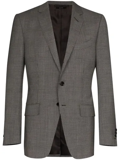 Tom Ford O'connor Checked Blazer In Grey