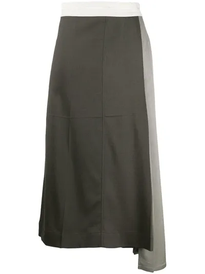 Peter Do Long Asymmetric Skirt In Green