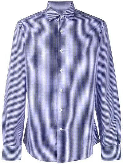 Lanvin Checked Shirt In Blue