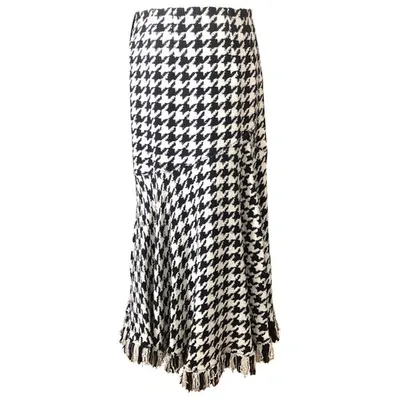 Pre-owned Oscar De La Renta Wool Mid-length Skirt In Black