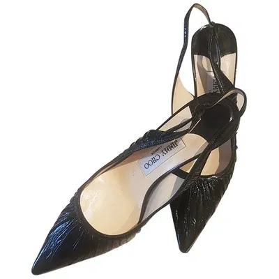 Pre-owned Jimmy Choo Patent Leather Heels In Black