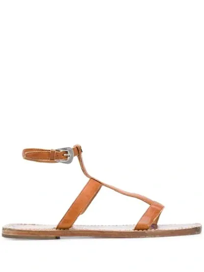 Golden Goose Gladiator Leather Sandals In Neutrals