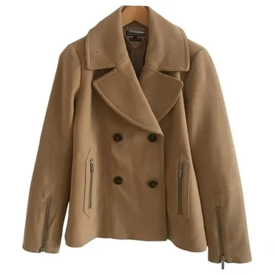 Pre-owned Tommy Hilfiger Wool Coat In Beige