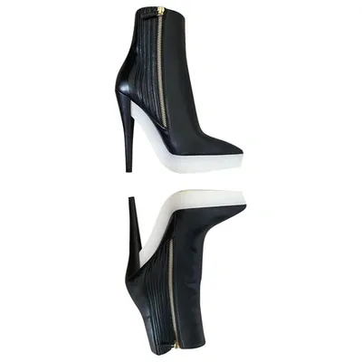 Pre-owned Stella Mccartney Cloth Ankle Boots In Black