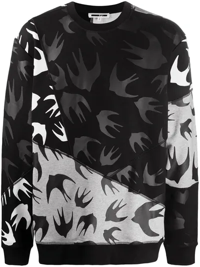 Mcq By Alexander Mcqueen Bird Print Sweatshirt In Black