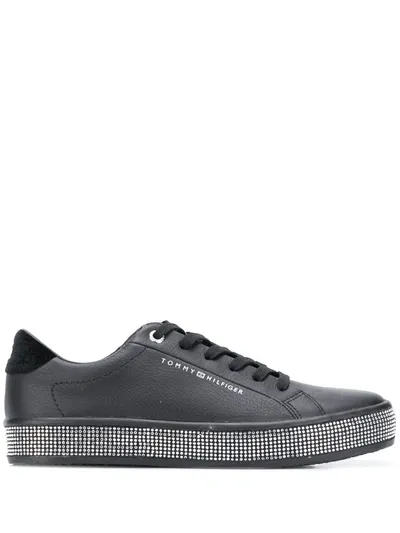 Tommy Hilfiger Crystal Low-top Sneakers In Black