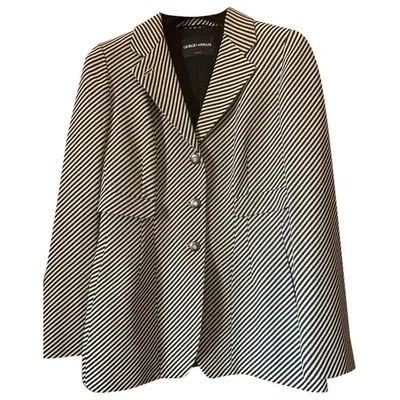 Pre-owned Giorgio Armani Silk Blazer In Black