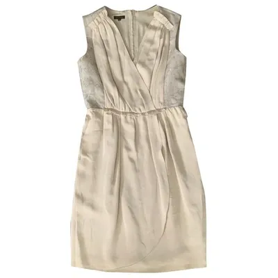 Pre-owned Escada Silk Mid-length Dress In Beige