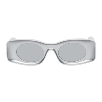 Loewe Paula's Ibiza Original 49mm Small Rectangular Sunglasses In Silver