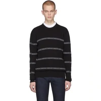 Versace Black Nastro Slim-fit Sweater In A1008 Black