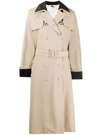 Ports 1961 Contrast-panel Trench Coat In Neutrals