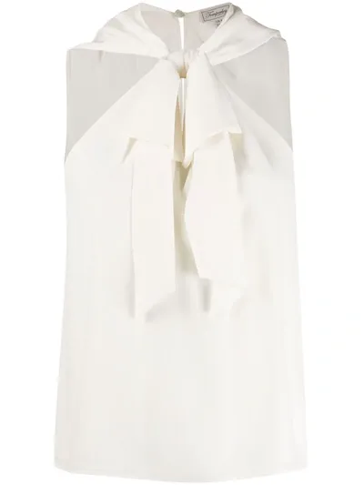 Temperley London Silk Sleeveless Halterneck Top In White