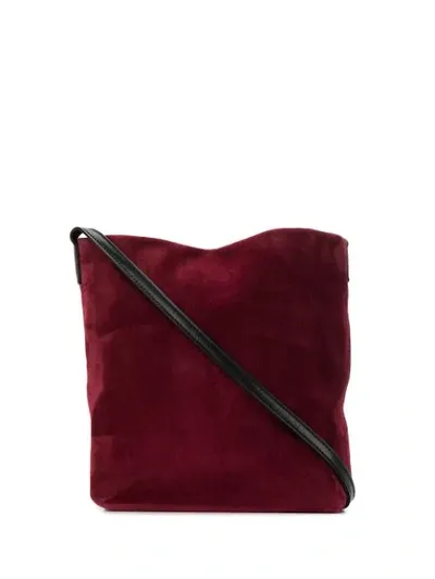 Ann Demeulemeester Suede Shoulder Bag In Red