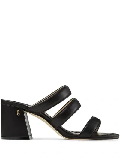 Jimmy Choo Auna 65 Block-heel Leather Mules In Black